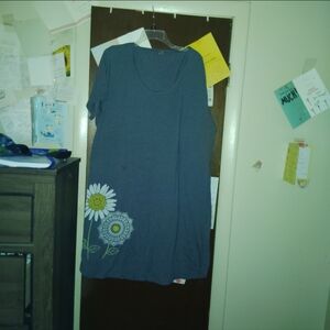 INSTANT MESSAGE Grey/Ish Blue T-shirt Dress 3XL
